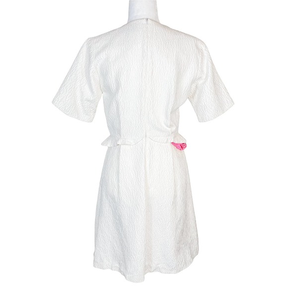 Preen by Thornton Bregazzi Dress Symmetrical Peplum Pink White Dress Size Large - Picture 6 of 12